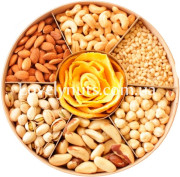 Велика дерев'яна горіхова коробка з манго 1300гр Велика дерев'яна горіхова коробка з манго 1300гр