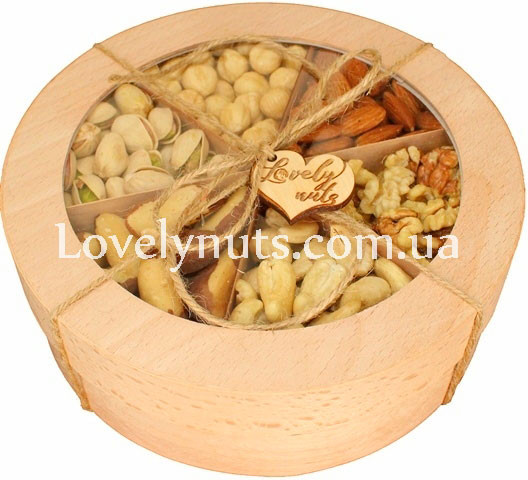 Горіхові коробочки Дерев'яна горіхова коробка у складі з чищеним грецьким горіхом 700гр купить в Киеве Харькове Львове Одессе